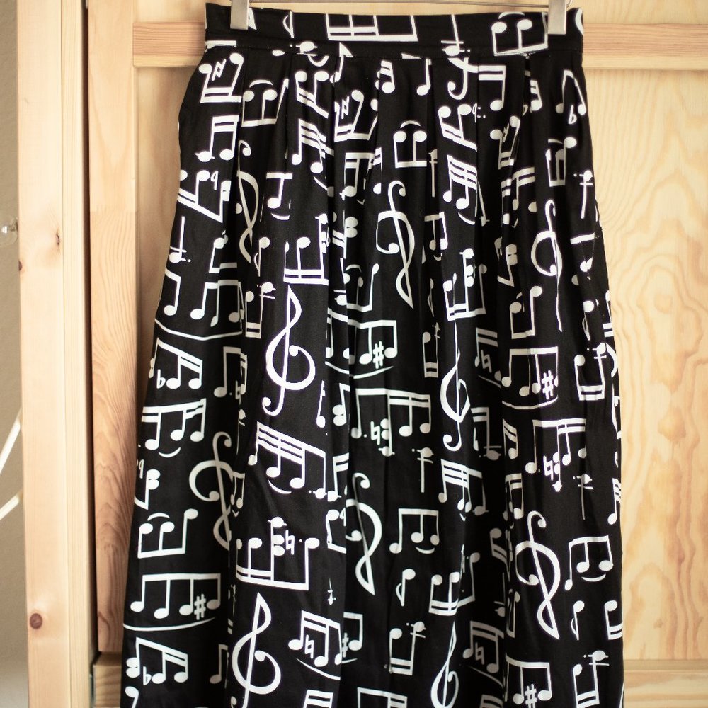 Modcloth Music Note Print Skirt